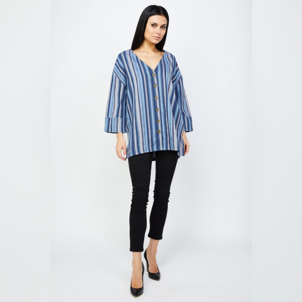 RD & Koko Anthropologie Bar Back Stripe Top NWT Medium